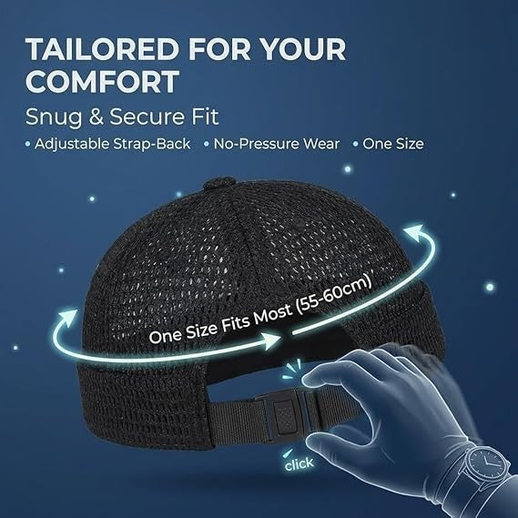 Men's Breathable Brimless Hat Summer Style Mesh Tang Ultra Cooling Skull Cap