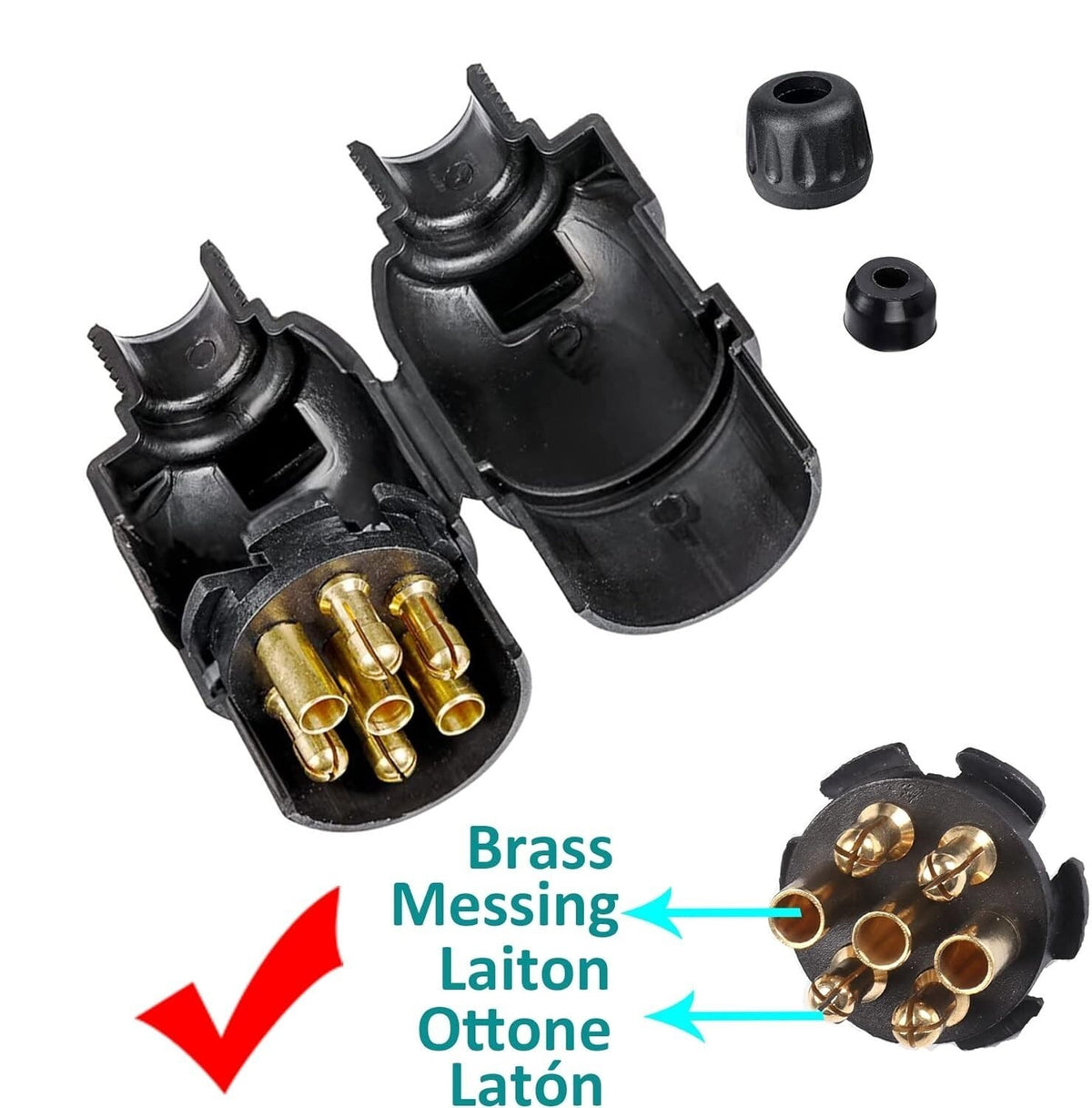 7 Pin Towing Electrics Plug And Socket 12n Type For Caravan Trailer Lights SET