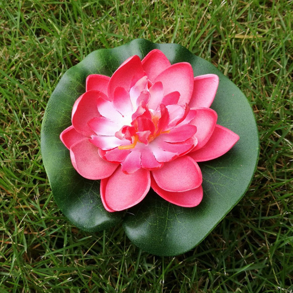 5X 10cm Artificial Lotus Water Lily Flowers Floating Pool Pond Plant Decor UK