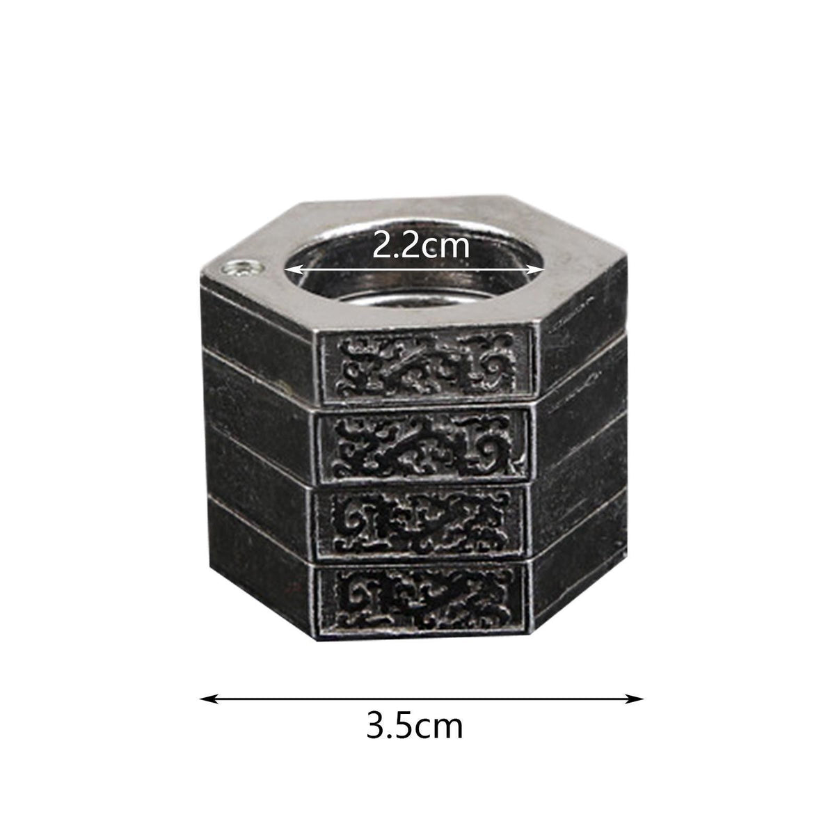 4 Set Hexagon Round Retro Outdoor/Safe 4-Finger Ring for Outdoor Camping