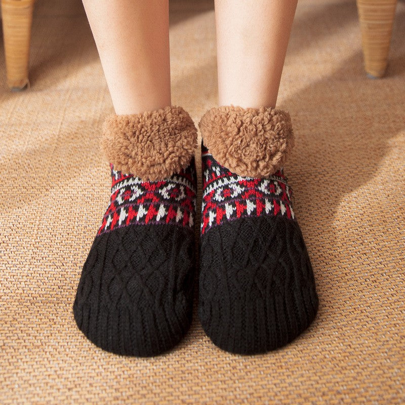 NEW Fluffy And Warm Non Slip Knitted Slipper Socks For Women And Men UK