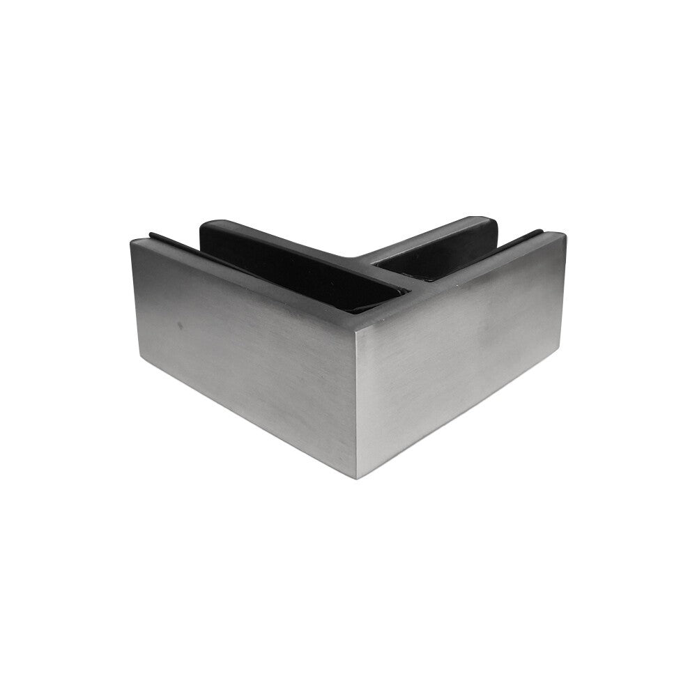 2XStainless Steel 90 Degree Glass Balustrade Stiffener / Clamp 10-12mm - Duplex