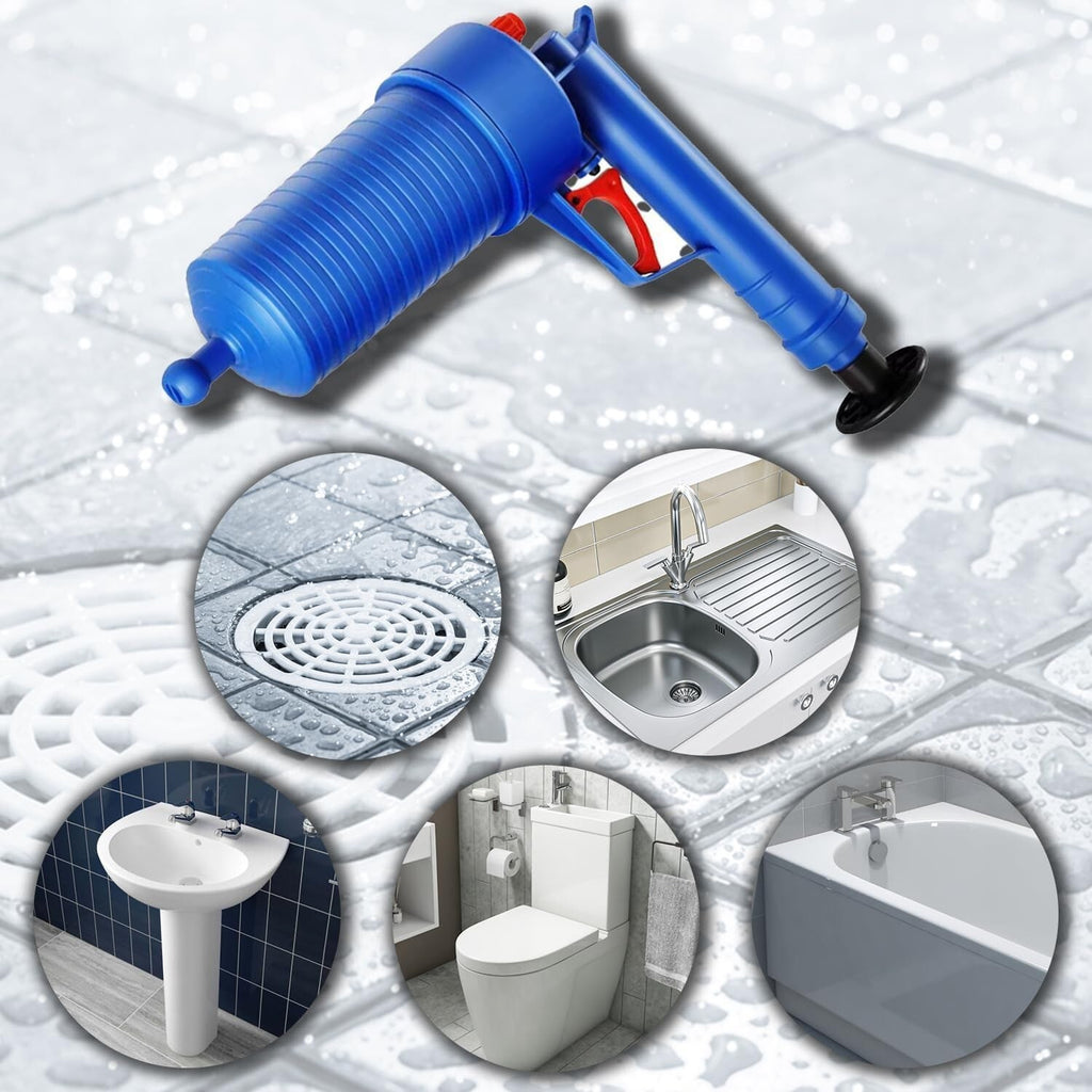 Drain Blaster Air Plunger – High Pressure Toilet Sink Kitchen Drain Unblocker