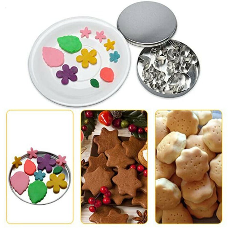 12Pcs Round Biscuit Cookie Cutters Cake Mould Sugarpaste Decorating Pastry LT
