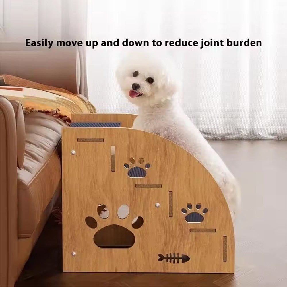 3 Steps Pet Ramp Wooden Dog Steps Stairs Cat Detachable Ladder For Bed Sofa UK