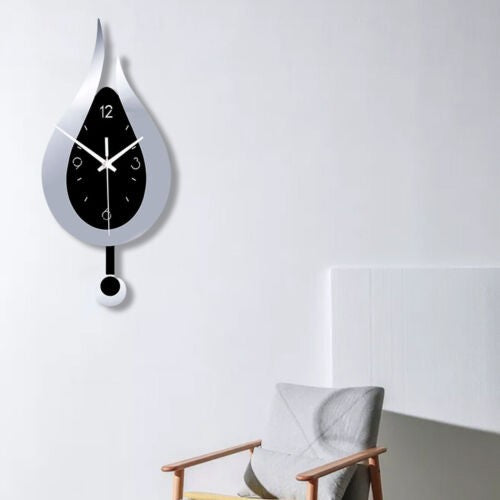 Silent Waterdrop Wall Clock Modern Pendulum Acrylic Wall Hanging  Acrylic