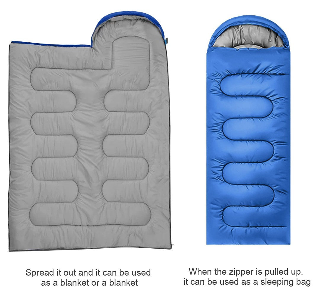 Waterproof 4 Season Envelope Sleeping Bag Single Zip Design Camping Hiking Use