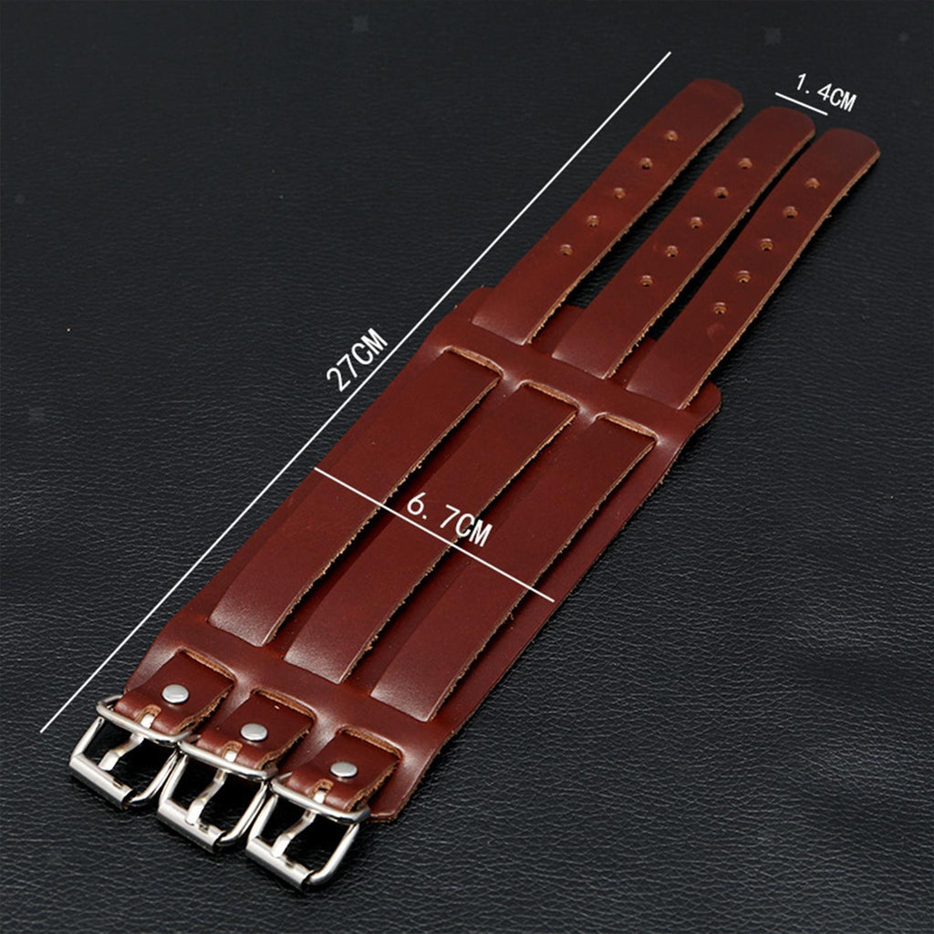Men Cuff Bracelet Charm PU Accessories Wrist Bangle for
