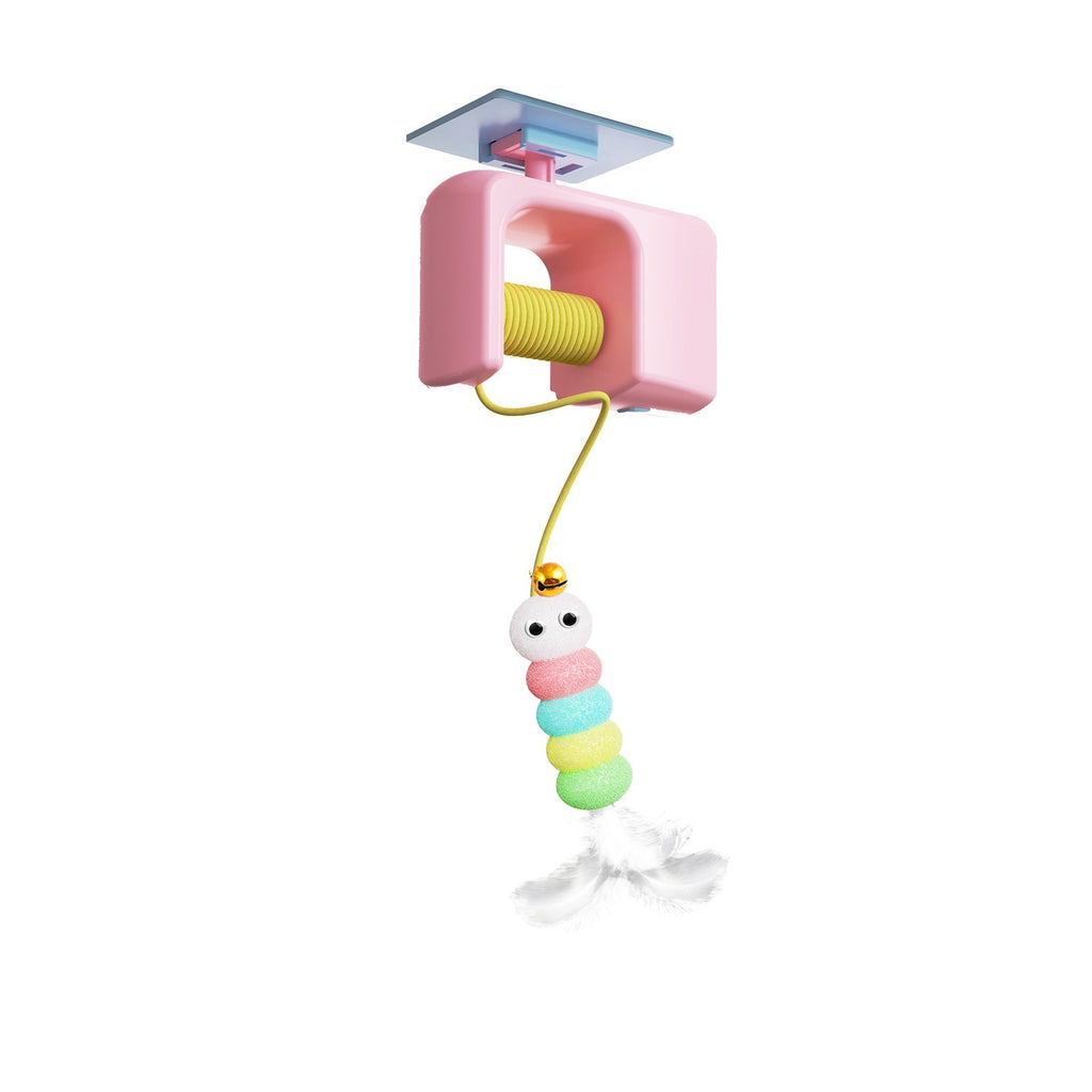 Hanging Cat Toy Retractable Door Rope Interactive Cat Teaser Play Stick UK