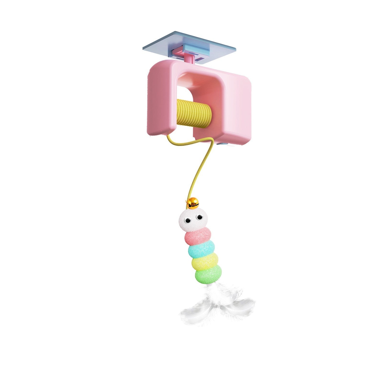 Hanging Cat Toy Retractable Door Rope Interactive Cat Teaser Play Stick UK