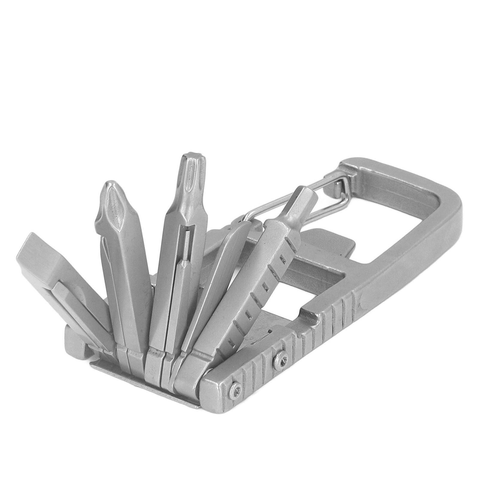 12 in 1 Folding Keychain Multitool Portable Pocket Tool Screwdriver Bits Ruler