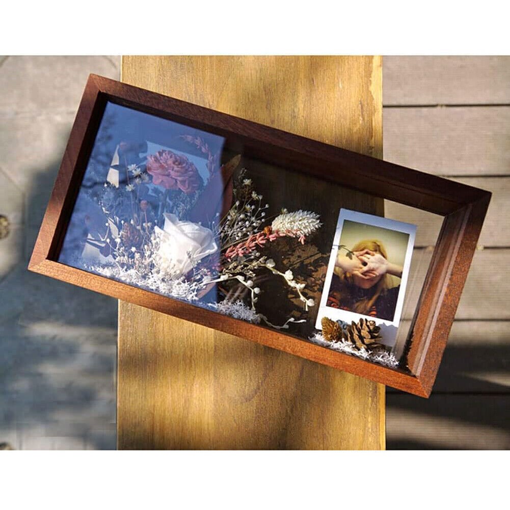 Memory Box Display Case 3D Shadow Frames Wooden Double-Sided Deep Box DIY Crafts