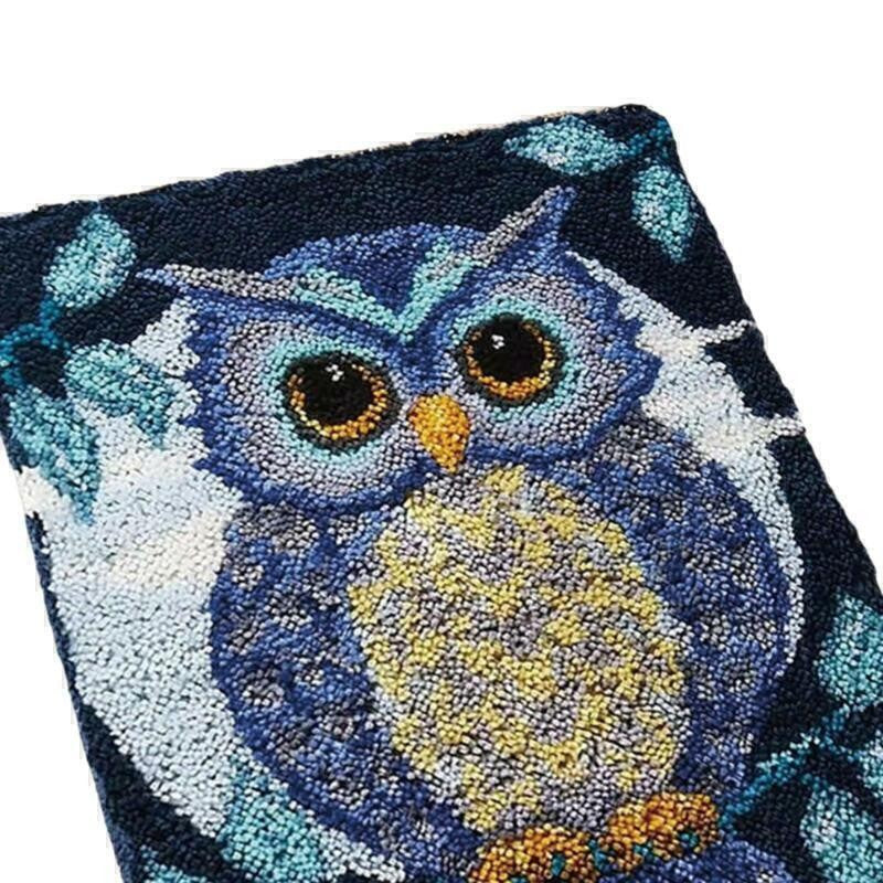 Owl Latch Hook Rug Kit Handmade Carpet Making Kit Latch Hook Kits for Adults