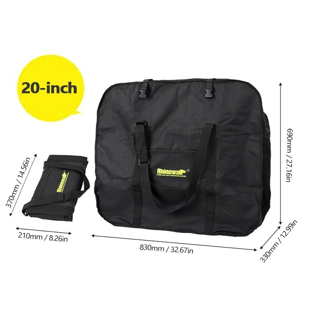 20 Inch Black Folding Bike Bicycle Carrier Bag Carry Transport Travel Pouch Case