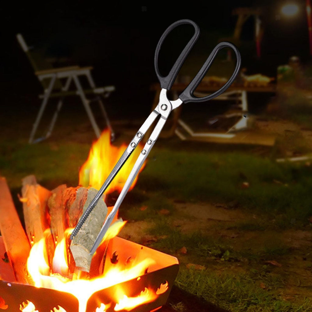 Charcoal Pick up Tool Stainless Steel Scissors Tongs for Picnic Barbecue BBQ