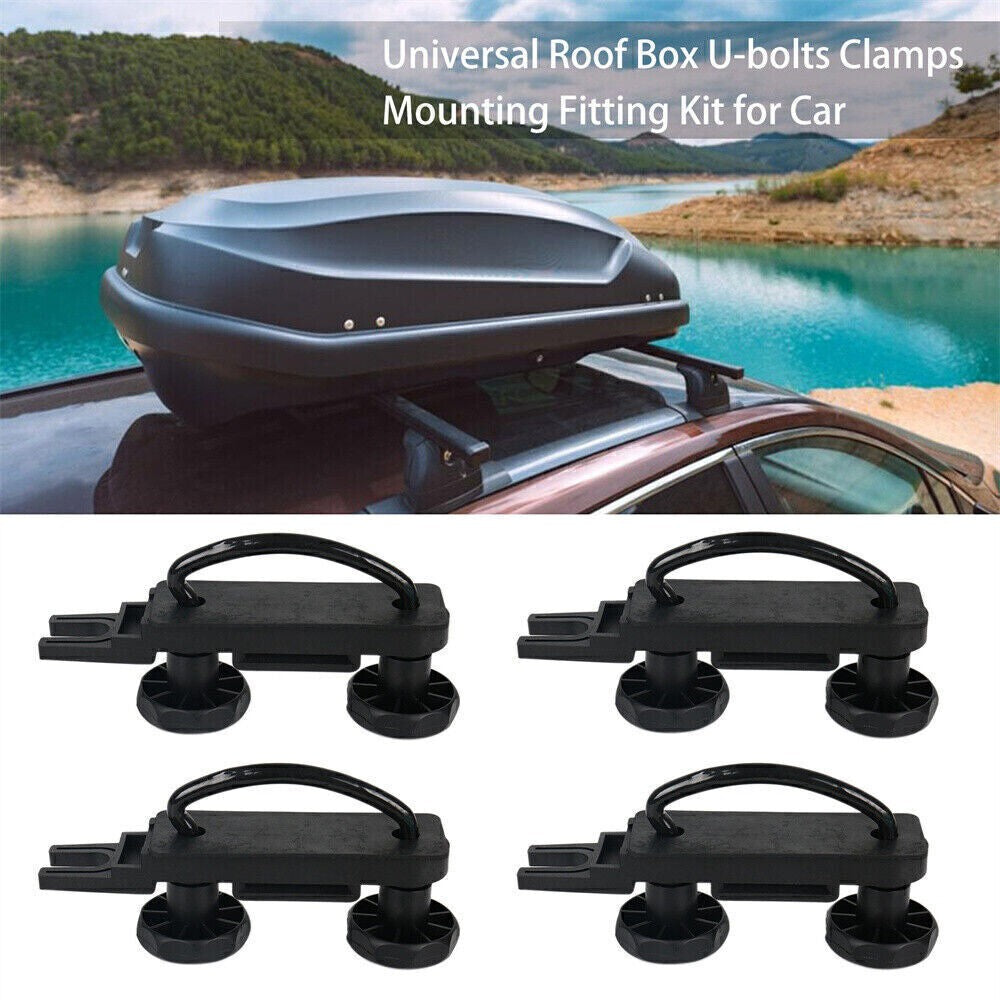 Stainless Steel Universal Roof Box Car Van Mounting Fitting Kit U-Bolts Clamp UK