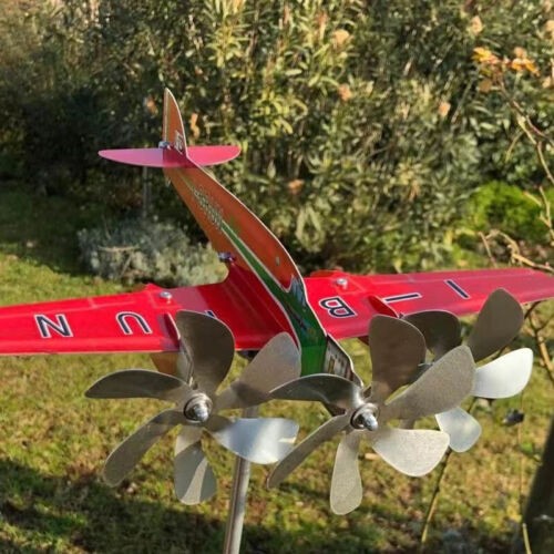 Airplane Wind Spinners Metal Pinwheels Outdoor Aircraft Windmill Garden Decor