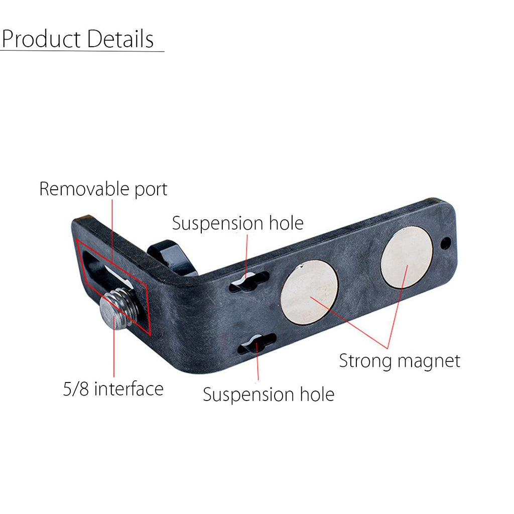 Strong Magnetic Laser Level L-shape Bracket 1/4" & 5/8" Wall Mount Holder Stand