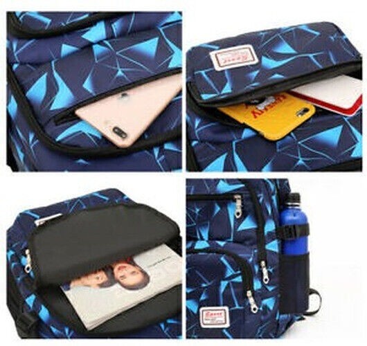 School Bag 3Pcs Set Large Camouflage Backpack Girls Boys Travel Rucksack Bag