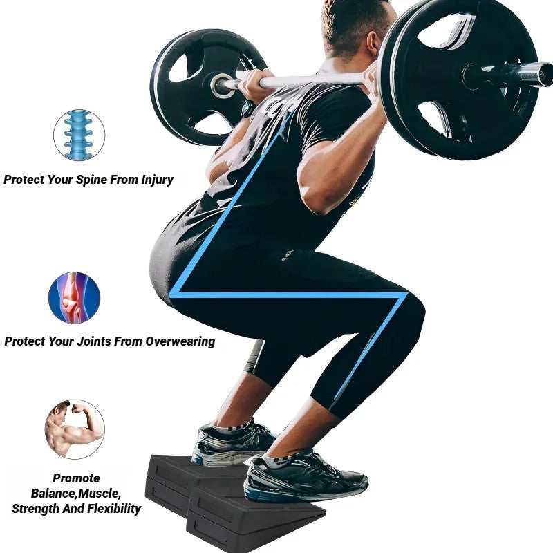 3Pcs/Set Yoga Bricks Squat Wedge Blocks Block Ramp Deadlift Slant Board Adjustab