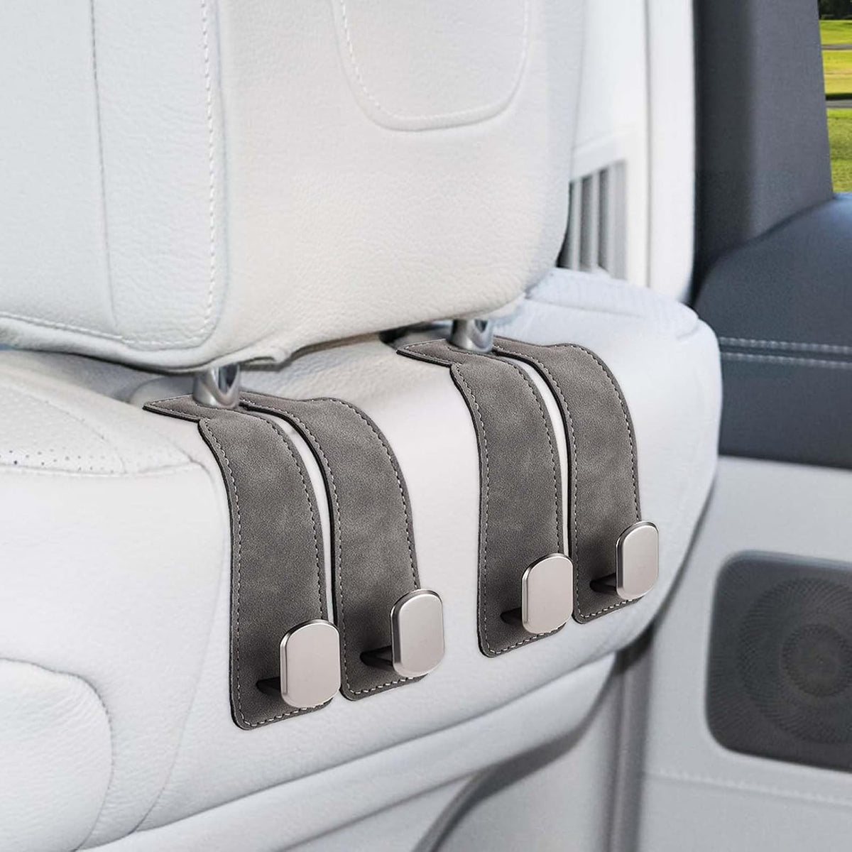 2pcs Car Back Seat Organiser Headrest Storage Bag Purse Holder Tablet Hook Coat