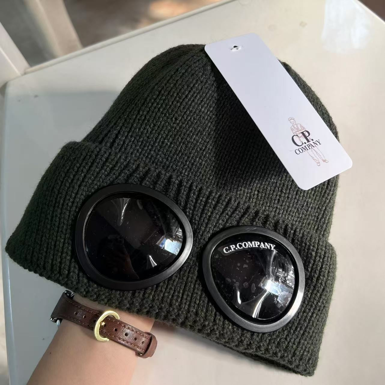 Beanie Knitted Hat Men Teens For CP Wool Winter Hats Hat Sunglasses