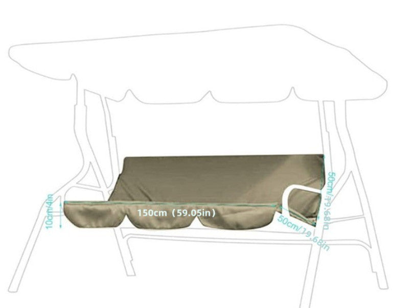 Replacement Canopy For Swing Seat 2/3 Seater top Sizes Garden Park Cover grey
