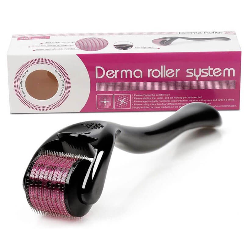 Derma Skin Roller 540 Titanium Micro Needle Hair Regeneration Hair Beard Growth