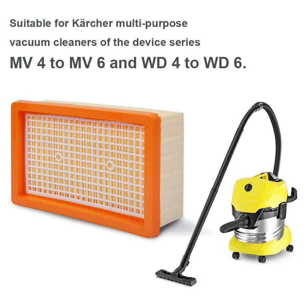 4x For Karcher WD4 WD5 WD6 Flat-Pleated Filter Premium Renovation Vacuum Cleaner