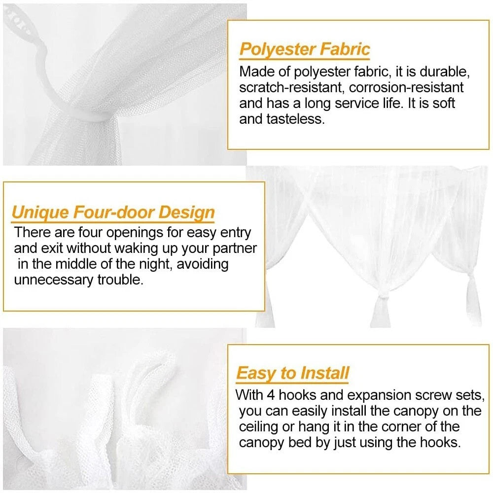 Mosquito Net for Double Bed 4 Corner Post Elegant Mosquito Net Bed Canopy
