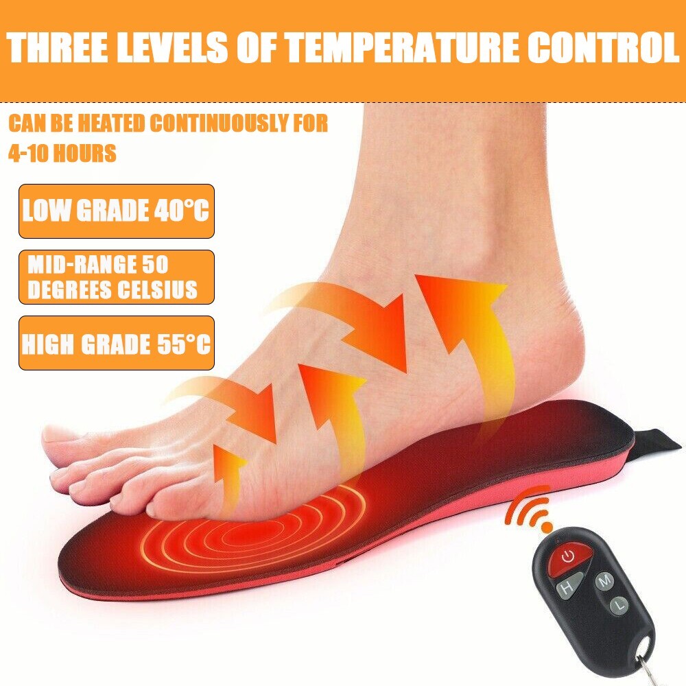 Heated Insoles Rechargeable Electric Heated Shoes Insoles with Remote Control