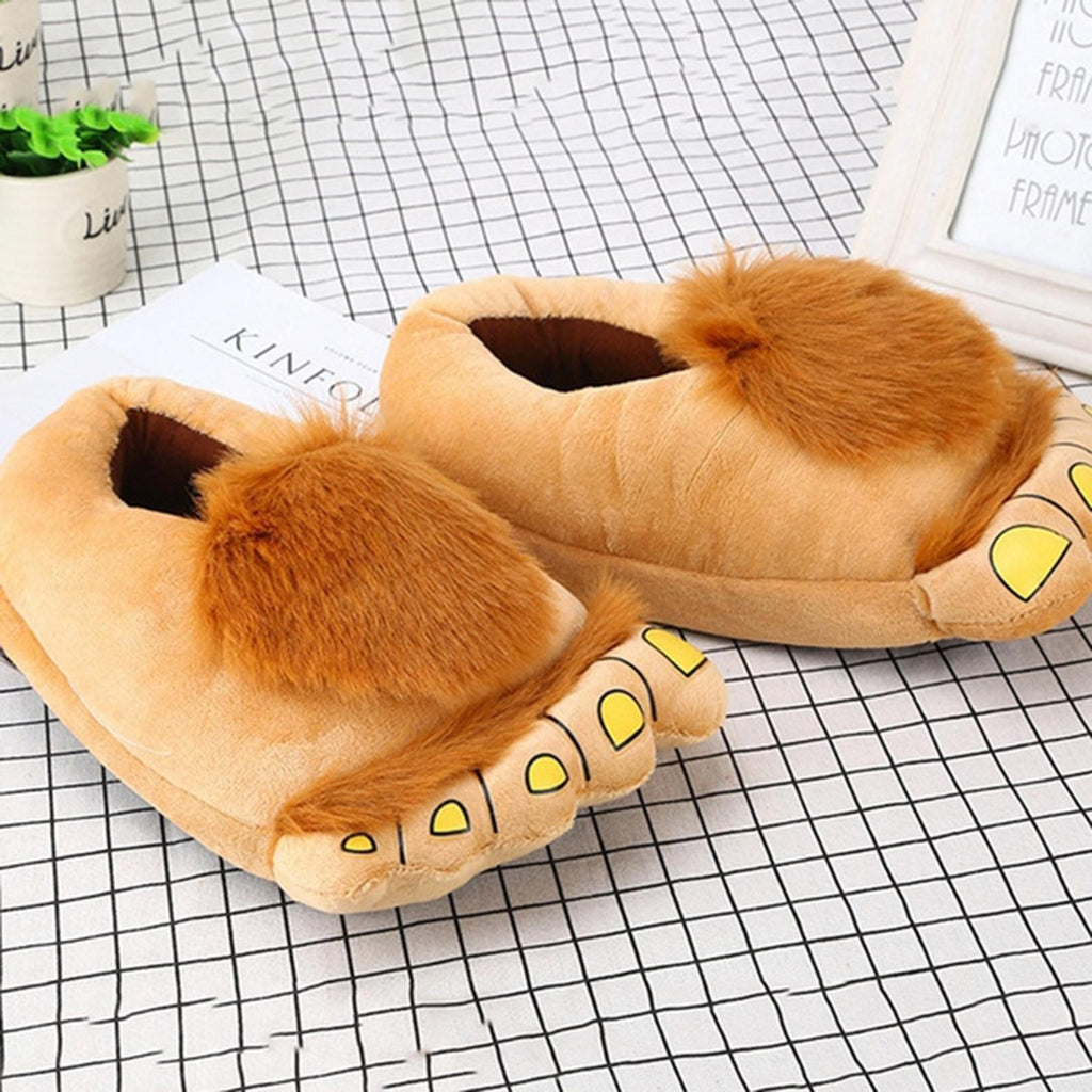 Womens Plush Slippers Monster Adventure Novelty Winter Warm Hobbit Feet Slippers