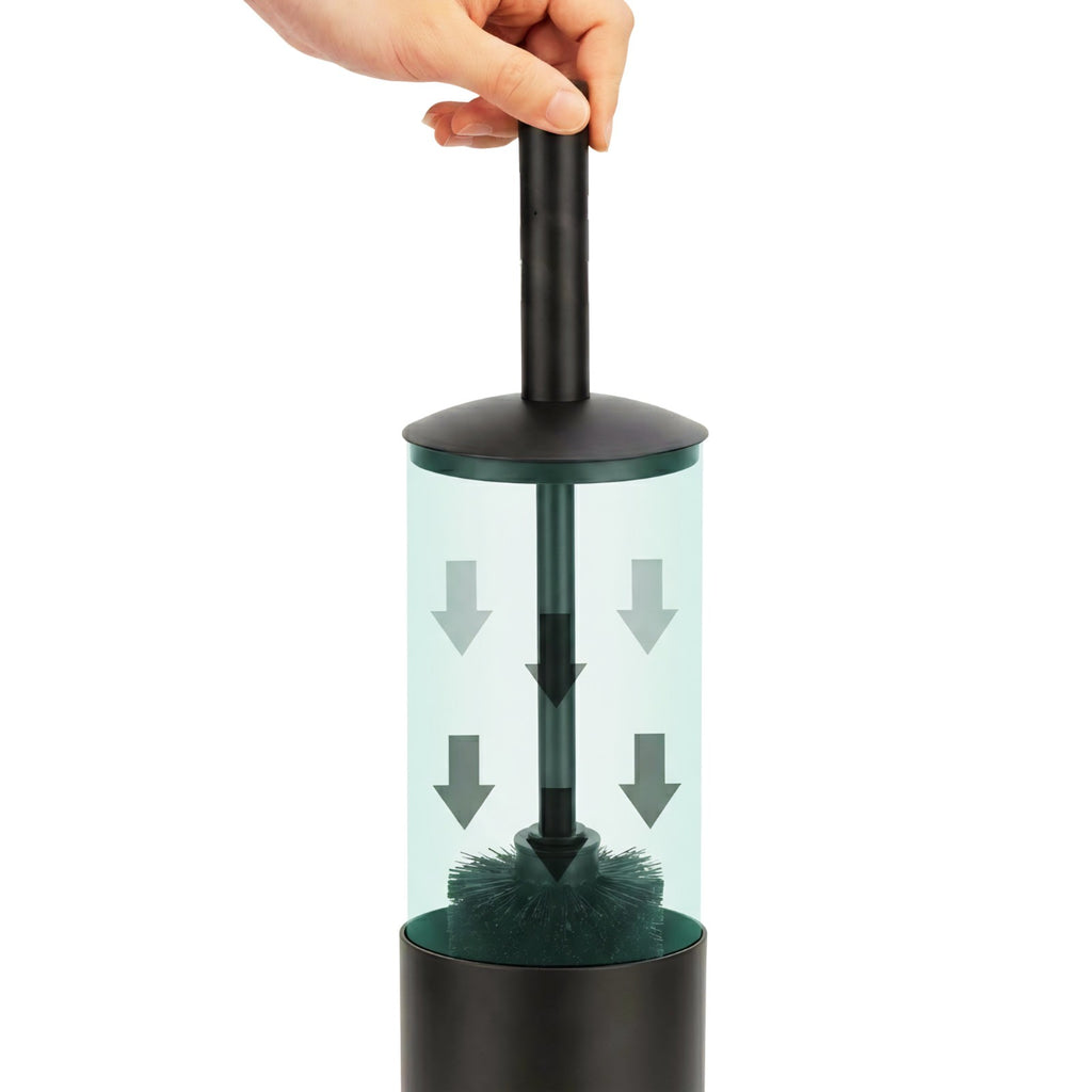Matte Black Toilet Brush with Holder Bathroom Bowl Cleaning Set Modern Design