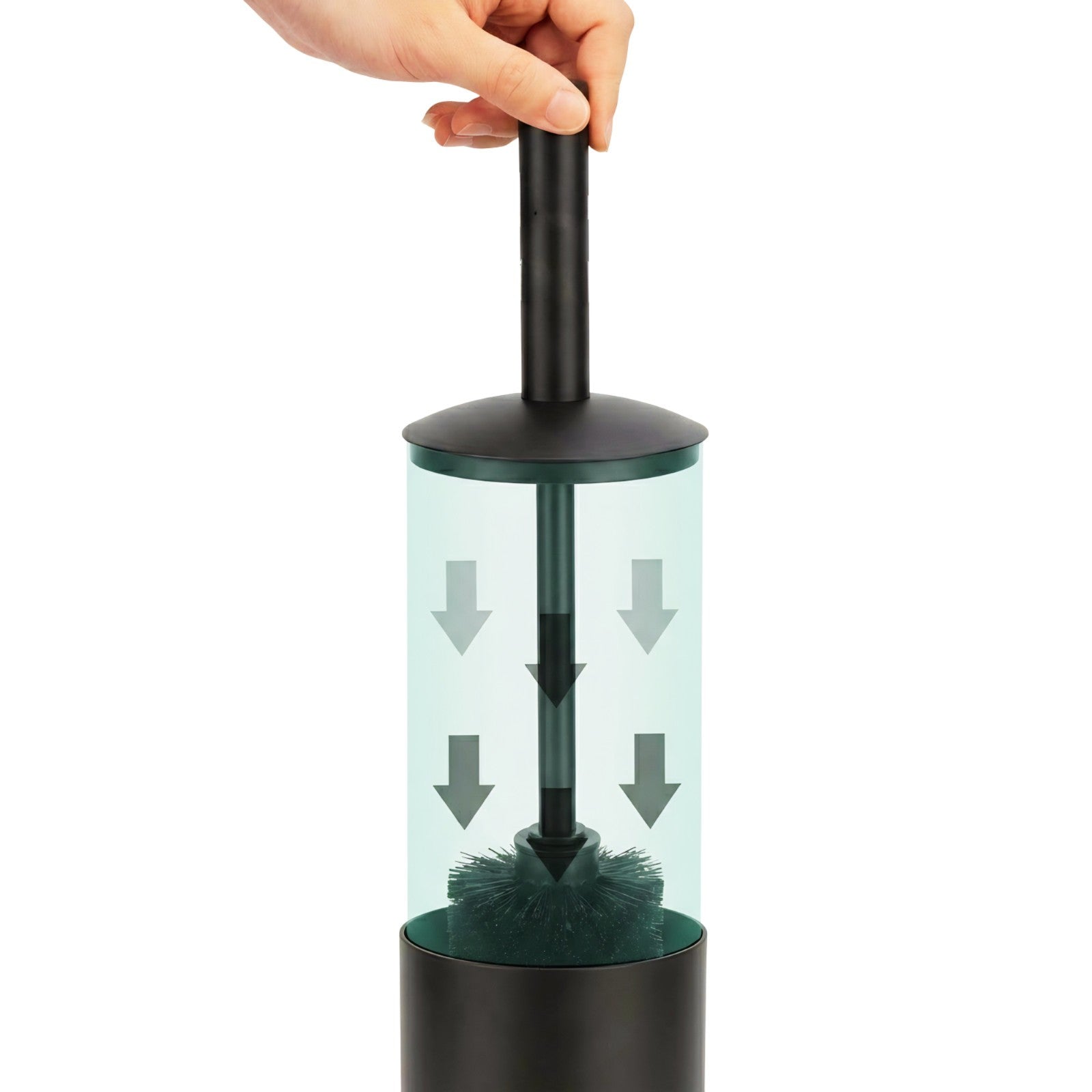 Matte Black Toilet Brush with Holder Bathroom Bowl Cleaning Set Modern Design