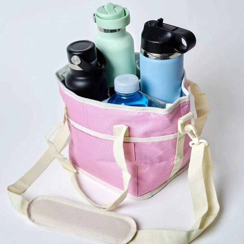 Family Size 4 Compartment Drink Bag, Multiple Tumbler Carrier Caddy