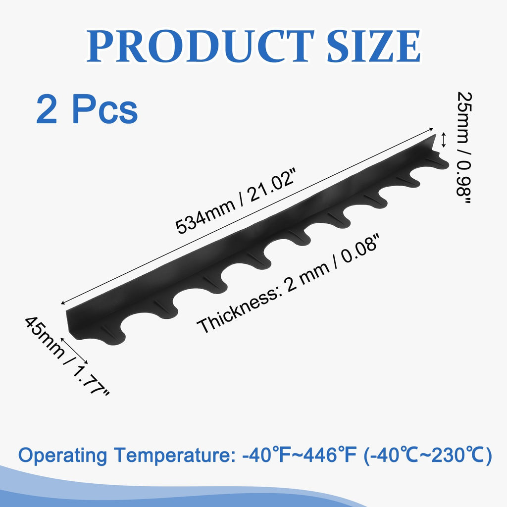 2Pcs Silicone Counter Gap Cover, 21 Inch Strip Heat Stove Protector, Black