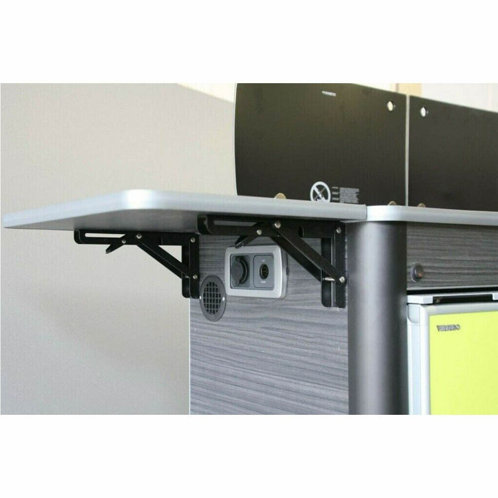 2X Campervan Folding Shelf Bracket Motorhome Table Extension Furniture