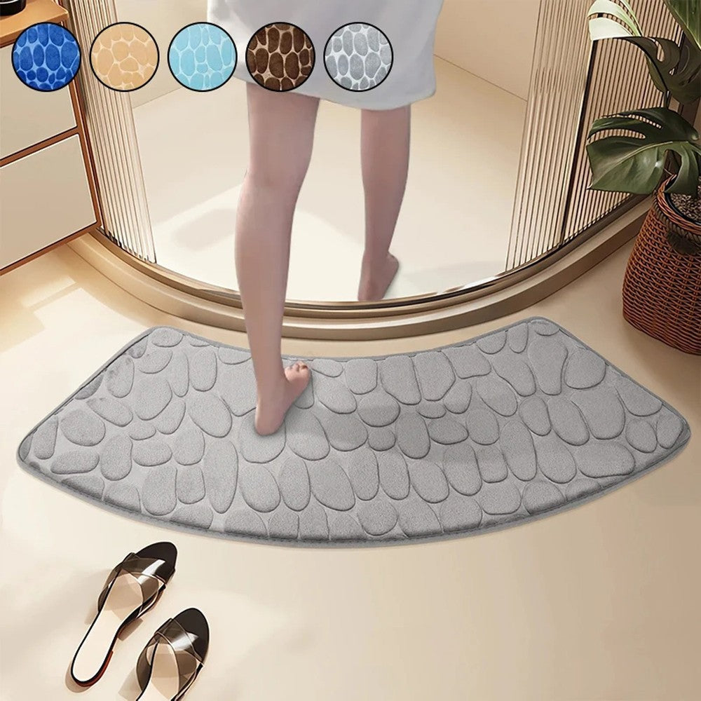 Non-slip Floor Toilet Mat Bathroom Mat Curve Foot Mat Carpet Curved Bath Mat