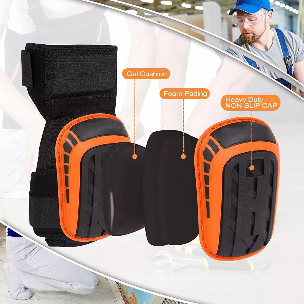 2Pcs Knee Pads for Work Heavy Duty Gel Cushion Knee Protection Construction