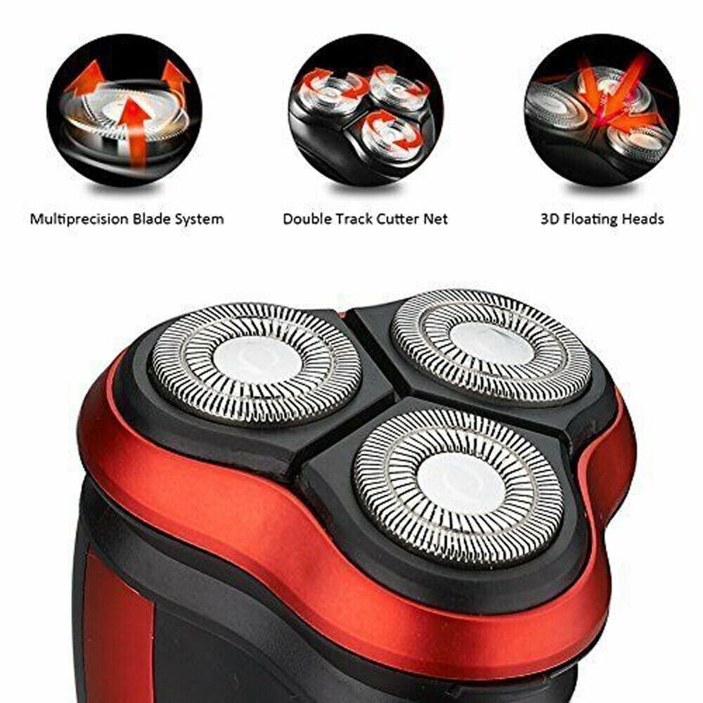 Men's Razor Rotary Waterproof Electric Shaver Pop-Up Trimmer Wet Dry Cordless