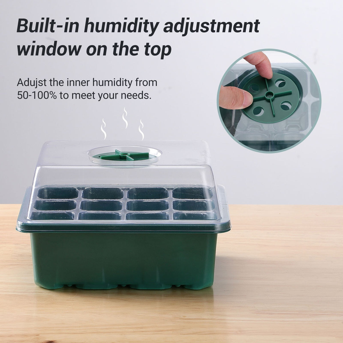 6pcs 12 Cells Seedling Tray Propagator Growing Thicken Seedling Heightened Lids