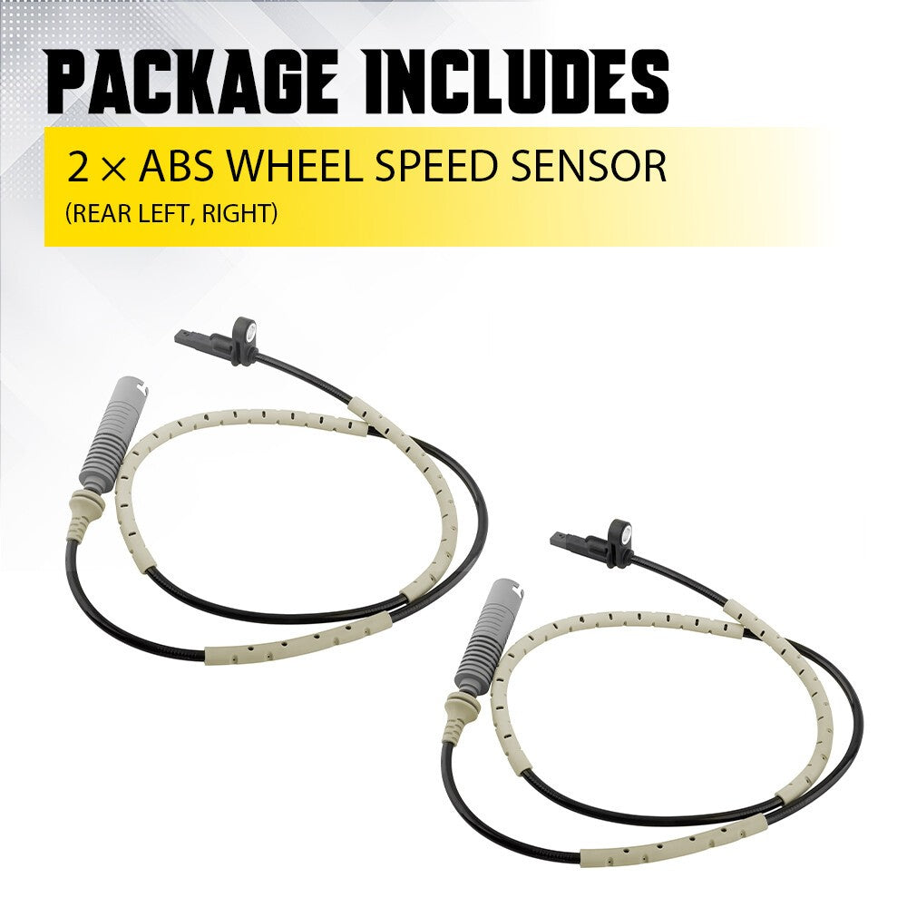 2x ABS Wheel Speed Sensor Rear For BMW 130i 325d 325i 330d 330i E81 E87 E91 E92