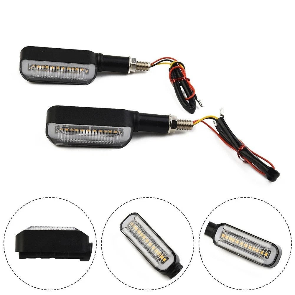 2X Motorcycle Bike LED Turn Signal Indicator Light Sequential Rear Lamp Amber