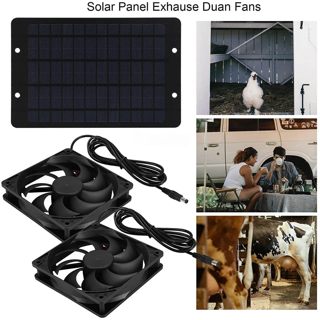 10W 12V Waterproof Solar Powered Exhaust Fan For Greenhouse Camping Ventilation