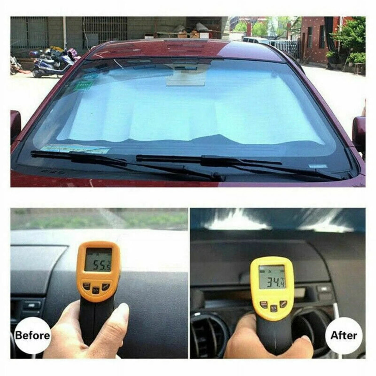 140x70cm Large Windscreen Sun Shade Car Van Double Sided Aluminium UV Protect
