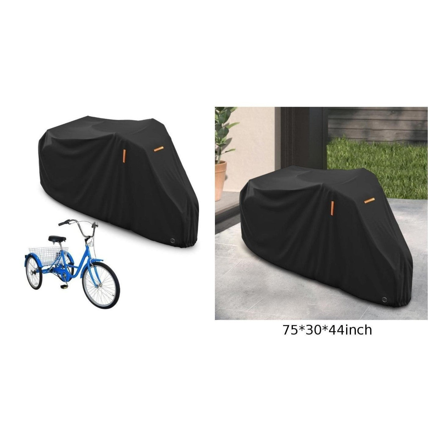 Heavy Duty Waterproof Tricycle Cover 210D Oxford Cloth Reflective Strips