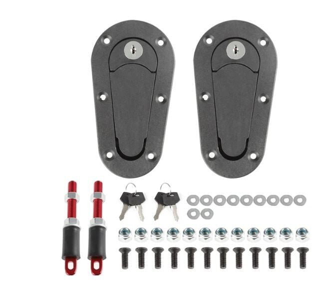 Black Aero Quick Release Bonnet Catches Flush Locking Pins Motorsport