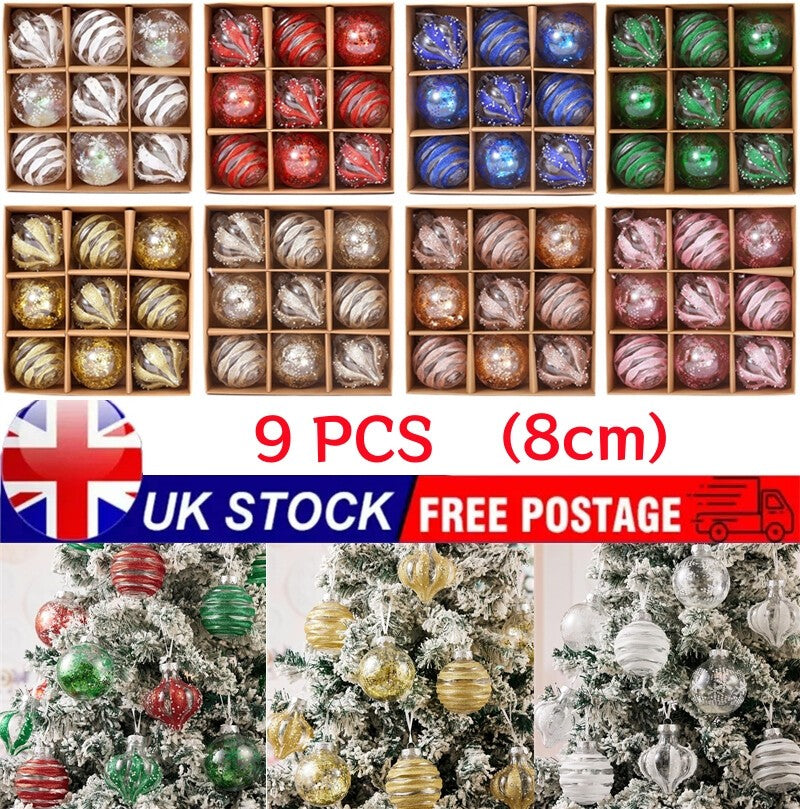 9pcs Christmas Tree Balls Baubles Hanging Ornament Party Xmas Tree Decoration