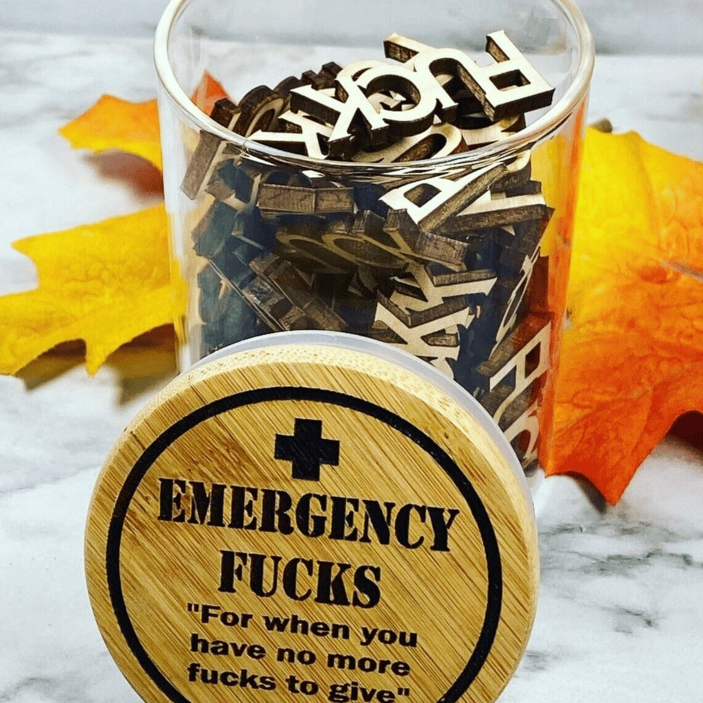 Emergency Fu*k jar- Funny Give a Fu*k jar, Jar of Fu*ks Gift Jar