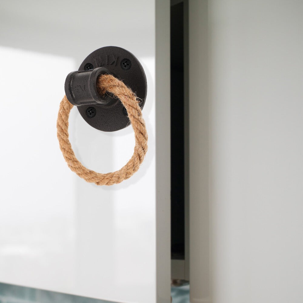 Rope Pull Handle Ring Handles Rustic Door Wall Mounted
